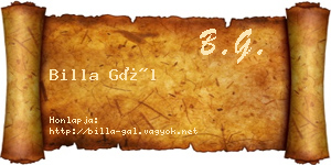 Billa Gál névjegykártya